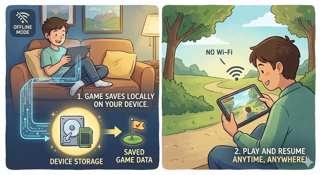 🎮 How Offline Games Save Your Progress Without Internet