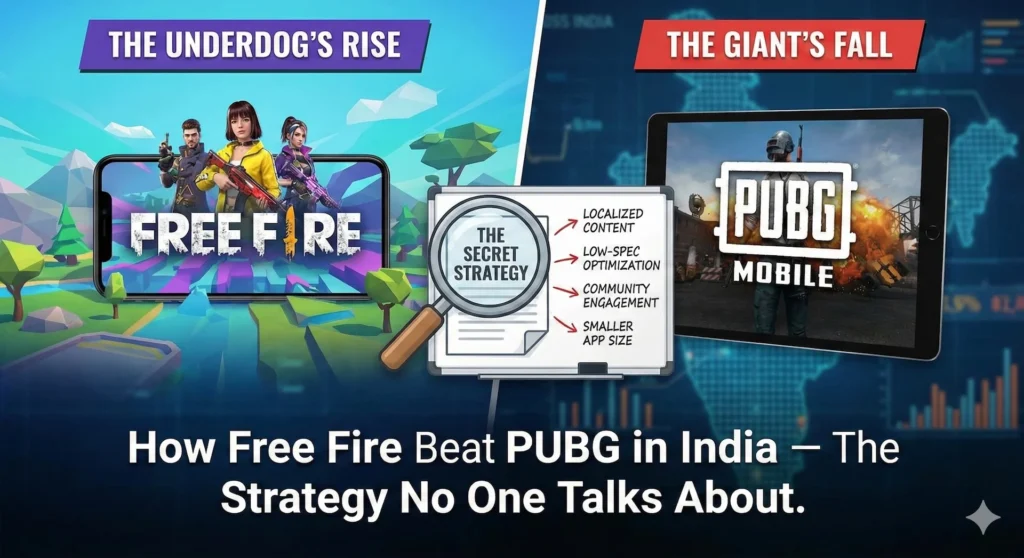 How Free Fire Beat PUBG in India — Hidden Strategy No One Talks About